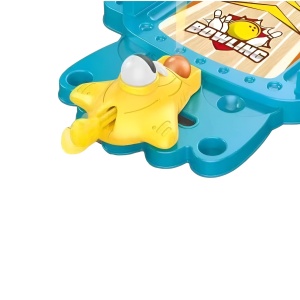 Joc de Masa Mini Bowling Interactiv pentru Copii, Flippy, Mingi si Figurine Incluse, 26.5x19.5x5 cm, Albastru - Img 3