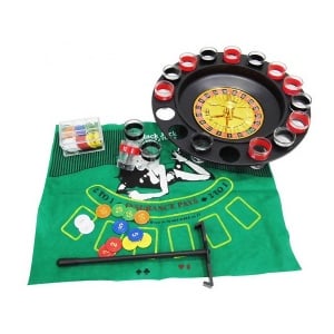 Joc de Ruleta Flippy, cu Pahare de Shot si Plansa de Joc Blackjack, 31 cm, Multicolor - Img 3