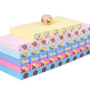 Joc de Societate, Flippy, pentru Copii, din Lemn, Interactiv, Distractiv, Jenga Stack High Blocks, cu Zar, 51 de Piese Animate, 24.5x18x5 cm, Multicolor - Img 9