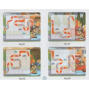 Joc educativ magnetic de interconectare, micul pompier, 15 nivele, 9 carti, pentru copii, +3 ani, multicolor - Img 13