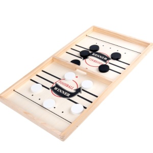 Joc Fooseball Interactiv, Flippy, Tip Hockey pe Gheata, din Lemn, 10 Piese de Joc, +4 Ani, 54 x 29 cm, Multicolor - Img 1