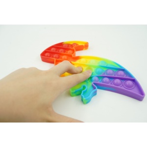 Jucarie antistres din silicon, Flippy, Pop It Now and Flip It, Dinozaur mic, Multicolor V2 - Img 3