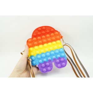 Jucarie antistres din silicon, Flippy, Pop It Now and Flip It, Geanta mica, Among Us, Multicolor - Img 3