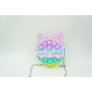 Jucarie antistres din silicon Flippy, Pop it Now and Flip It ,Mini Geanta, Iepuras, 6 cm, Macarons - Img 2