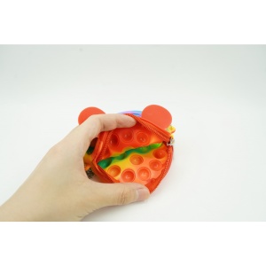Jucarie antistres din silicon Flippy, Pop it Now and Flip It ,Mini Geanta, Soricel, 6 cm, Curcubeu - Img 5