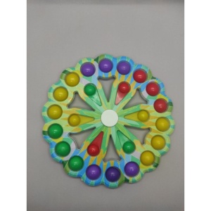 Jucarie antistres, simple dimple, fidget toy spinner, cu 24 buline, Multicolor, mix, Flippy - Img 3