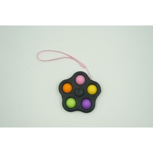 Jucarie antistres simple dimple fidget toy spinner cu 5 buline, Multicolor/Negru - Img 1
