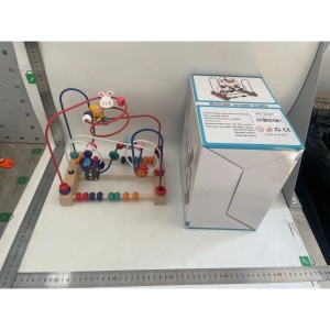Jucarie din Lemn Montessori, Flippy, Labirint Motricitate cu Abac si Animalute, Rollercoaster pentru Copii, Educativ, Dezvoltarea Abilitatilor Motorii, Numaratoare, 22.5x22.5x15 cm, Multicolor - Img 2