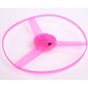 Jucarie Disc Zburator, Distractiv pentru Copii, Flippy, Aruncator Manual din Plastic, cu Lumini, Roz - Img 10