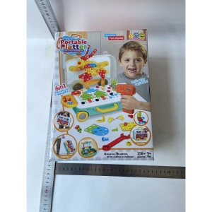 Jucarie educativa pentru copii, Flippy, Set 258 piese, 6 in 1, Valiza cu bormasina, Multicolor - Img 8