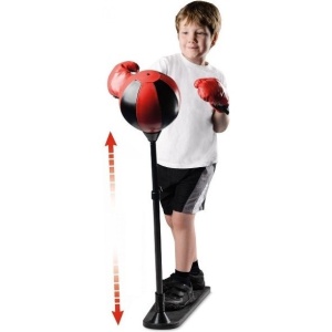 Jucarie Interactiva, Flippy, Model Sfera de Box de Picior, Manusi Incluse, Inaltime Reglabila, +3 Ani, 120 x 25 x 52.5 cm, Rosu/ Negru - Img 2