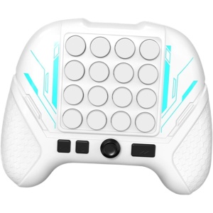 Jucarie Interactiva Pop It, Flippy, Tip Consola, Anti-Stres, 5 Moduri de Joc, din ABS si Silicon, +3 Ani, Sunete si Lumini Model Controller, Alb - Img 4