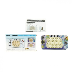 Jucarie interactiva tip consola pentru copii Flippy, speed push whack-a-mole, joc de viteza pop it, material ABS/silicon, cu nivele, sunete si lumini, 15.5 x 7.6 x 5.3 cm, model culori, multicolor - Img 2