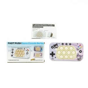 Jucarie interactiva tip consola pentru copii Flippy, speed push whack-a-mole, joc de viteza pop it, material ABS/silicon, cu nivele, sunete si lumini, 15.5 x 7.6 x 5.3 cm, model elfi, mov - Img 2