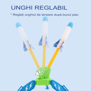 Jucarie pentru Copii, Flippy, Lansator de Rachete cu Piciorul, un Singur Lansator, 6 Rachete Fara Lumini, 40.5 cm Inaltime, Multicolor - Img 4