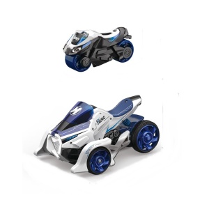 Jucarie pentru copii, masina cu extensie de motocicleta 2 in 1, albastra - Img 3