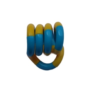 Jucarie Senzoriala Antistres, Flippy, Fidget Twist, cu Miscari Infinite de Decompresie, 2 Culori, Galben/Albastru, + 3 ani - Img 4