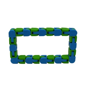 Jucărie Senzorială Antistres Flippy - Puzzle de Îmbinat Tip Șarpe, 24 Piese, +3 Ani, Verde/Albastru - Img 3