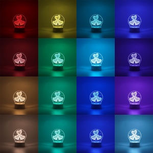 Lampa LED decorativa, Flippy, 3D, cu text "I love you", doua moduri de alimentare USB si baterii, 20 cm inaltime, din material acril si lumina multicolora, alb - Img 2