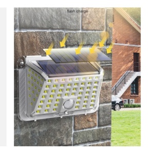 Lampa solara de perete Flippy, 90 LED-uri SMD, senzor de miscare, IP65, 1200mAh, material ABS, lumina alb rece, alb - Img 5