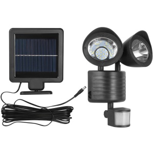 Lampa solara de tip decoratiune pentru gradina, Flippy, model felinar dublu cu senzor de miscare, alb rece - Img 1