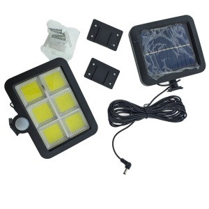 Lampa Solara LED 120 COB, Flippy, 6 Grile, Senzor de Lumina si Miscare, Lungime Cablu 4.8 m, Lumina Alba - Img 3