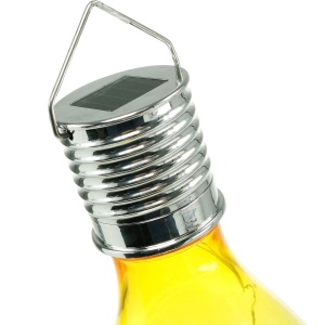 Lampa Solara LED Decorativa sub forma de Bulb, pentru exterior, suspendata, IP65, Ultron Galben, Flippy - Img 3