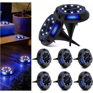 Lampa solara LED tip spot pentru gradina Flippy, cu 4 leduri laterale multicolore si 8 leduri principale alb rece, IP65, material ABS, baterie 2V, 700 mah, 11x13.5 cm, multicolor - Img 7