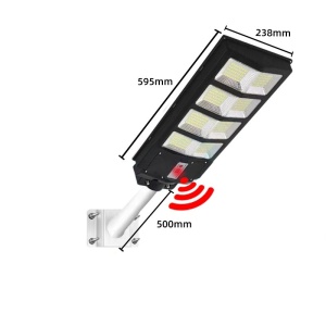 Lampa solara stradala Flippy, cu telecomanda, senzor de miscare si lumina, suport prindere, 180 LED-uri, IP65, ABS, 10AH, 200W, temperatura culoare 6500K, 59.5x23.8x6.8 cm, autonomie 10-12 ore, negru - Img 2