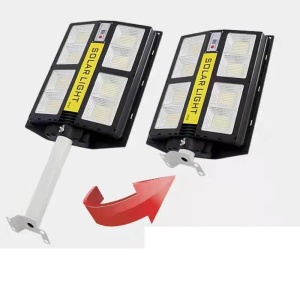 Lampa solara stradala Flippy, cu telecomanda, senzor de miscare si lumina, suport prindere, 720 LED-uri, IP65, ABS, 15AH, 500W, temperatura culoare 6500K, 44.5x34.7x6.6 cm, autonomie 10-12 ore, negru - Img 2