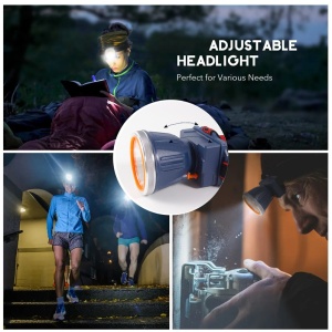 Lanterna LED de Montat pe Cap, Flippy, cu Raza Lunga de Zoom, Reincarcabila USB, Far Telescopic, Rezistent la Apa, Reglabil, pentru Pescuit in Aer Liber, Camping, Lumina Puternica, Lanterna, 8.6x7.5x6.5cm, Albastru - Img 7
