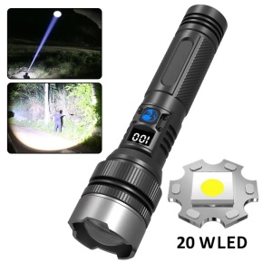 Lanterna Power Bank LED, Flippy, Incarcare USB, Raza 200m, 10W, Model T6 Telescopic, Functie Zoom si Incarcare Telefon, 1800 mAh, Negru - Img 6