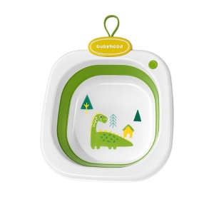 Lavoar Pliabil, Flippy, pentru Copii 1-8 Ani, Model Animat, din PP+TPE, 32x29x10 cm, Verde - Img 1