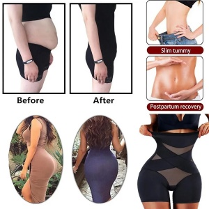 Lenjerie Modelatoare pentru Abdomen, Flippy, cu Talie Inalta si Corset, Negru, Push-Up, Marimea M - Img 7