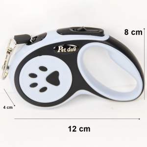 Lesa Automata Retractabila, Flippy, pentru Caini, 3m, 20 kg, ABS, Negru/Bleu, 8x12x4 cm - Img 4