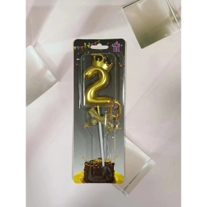 Lumanare pentru Tort Cifra 2, Model Coroana, Gold, Flippy, Party - Img 11