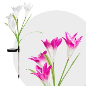 Lumina solara LED tip Crin cu 4 flori, inaltime 80 cm, pentru gradina, Flippy - Img 3
