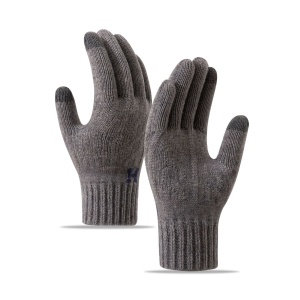 Manusi de Barbat, Flippy, Model H, Functie Touchscreen (ecran tactil), Material Acril Tricotat, Manseta Elastica, Interior Catifelat, Marime Universala, Gri Inchis - Img 3