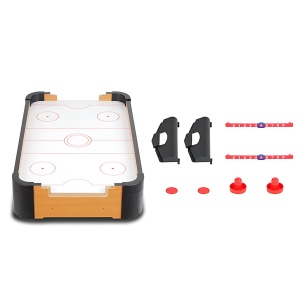 Masa Air Hockey Graffiti fara Picioare, Flippy, Lemn, 2 Pucuri, Tabela Scor, 2 Impingatoare, 57x31x9.5 cm, Maro - Img 3