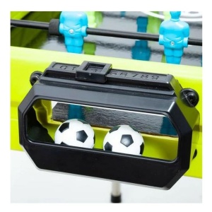 Masa de fotbal cu teren si 18 jucatori Flippy, 6 manere, cu Tablou Scor, din Metal si ABS, 51 x 44 x 17.5 cm, Design Multicolor, pentru copii/adulti, verde - Img 8