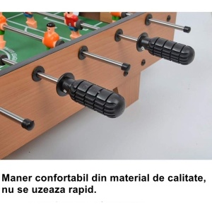 Masa de Fotbal cu Teren si 18 Jucatori Flippy, 6 Manere, cu Tablou pentru Scor, din Metal, Lemn si ABS, 60.5 x 30.5 x 18.5 cm, cu Picioare, pentru copii/adulti - Img 6