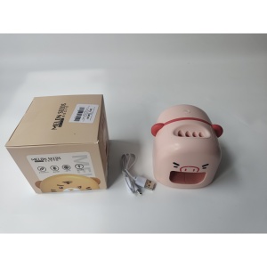 Mașină de Decojit Semințe, Flippy, Mini Deschizător, Model Porc, Incarcare USB, 9.7x10x8.6 cm,Roz - Img 2