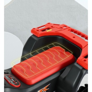 Masinuta Electrica Flippy, pe 4 Roti, Tip ATV, cu Acumulator, Sistem Anti-Rasturnare, Sistem de Lumini si Sunet, 2-5 Ani, 70 x 43 x 48 cm, Rosu - Img 8