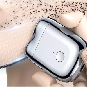 Mini Aparat de Ras Electric, Flippy, din ABS cu Fibra de Carbon, Portabil, Cap Rotativ Detasabil cu 2 Lame de Otel, Rezistent la Apa, Incarcare Type-C, Autonomie 45 min, Argintiu - Img 6