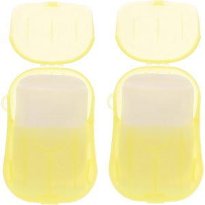 Mini Cutie de Sapun din Hartie, Flippy, de Unica Folosinta, Portabila, Potrivit pentru Calatorii, 20 foite, Galben - Img 2