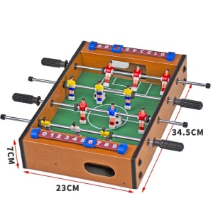 Mini Masa de Fotbal cu Teren si 12 Jucatori Flippy, 4 Manere, cu Tablou pentru Scor, din Metal, Lemn si ABS, 34.5 x 23 x 7 cm, pentru copii/adulti - Img 4