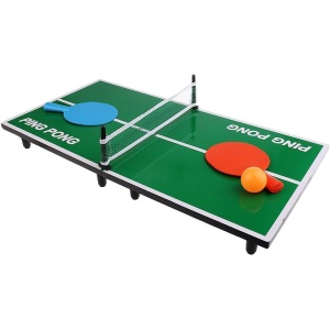 Mini Masa de Ping Pong Flippy, pentru interior, Material Lemn, 60 x 10 x 30 cm, 2 mingi, portabila, verde - Img 4