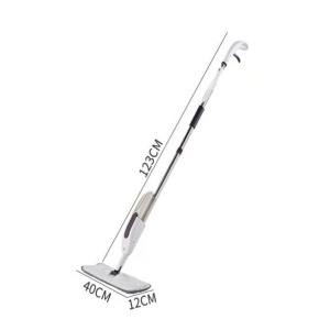 Mop plat, Flippy, cu pulverizator, pentru uz casnic, plastic, rezerva de mop din microfibra, 125x40 cm, Alb/Mov - Img 6