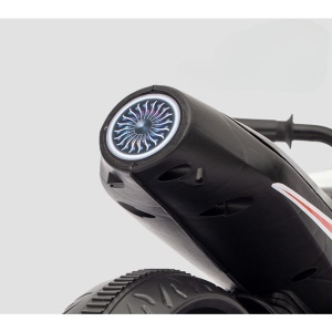 Motocicleta Electrica cu 2 Roti Mari si 2 Roti Ajutatoare, Flippy, Acumulator Incarcare, Anti-Rasturnare, Lumini, Muzica, Motor:380, Baterie 6V4.5, 41.5x70x34 cm, 4.5 Kg, 3 Ani+, Gri Negru - Img 3