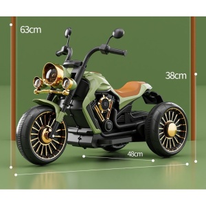 Motocicleta Electrica Flippy, cu Acumulator, Telecomanda, Bluetooth, Sistem Anti-Rasturnare, Sistem de Lumini si Sunet, 1-8 Ani, 93 x 48 x 63 cm, Verde - Img 15